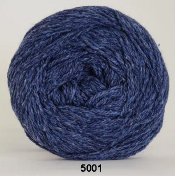 Organic Trio Hjertegarn Blau Wolle Baumwolle Seide Mischgarn