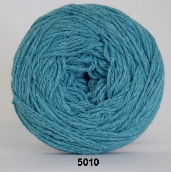 Organic Trio Hjertegarn Türkis Wolle Baumwolle Seide Mischgarn