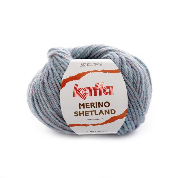 Katia Merino Shetland wasserblau bunt meliert