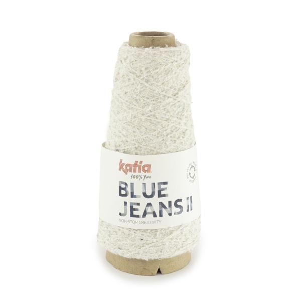 Aus Jeans recyceltes Garn in Blouclé-Optik Blue Jeans II Fb. Naturweiß