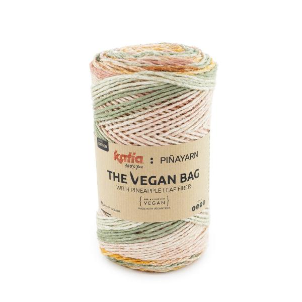 Mehrfarbiges Garn Lyocell Ananasfaser The Vegan Bag Colors Fb. 102 - Rostrot-Rosé-Grün