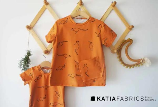 French Terry Summer Sweat West Kangaroo orange von Katia