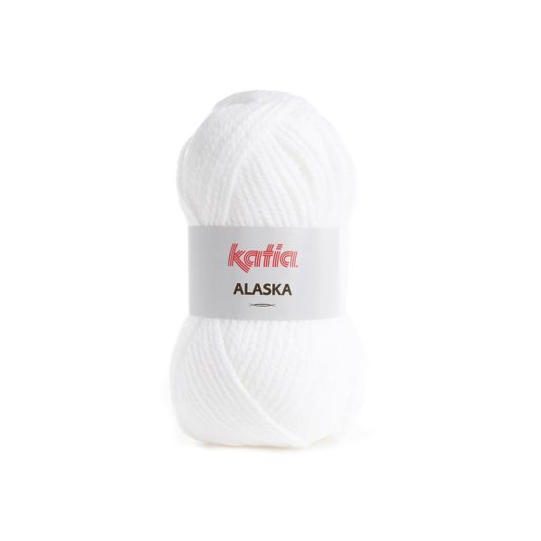 Wolle Alaska 100% Polyacryl Fb. 01 Weiß von Katia