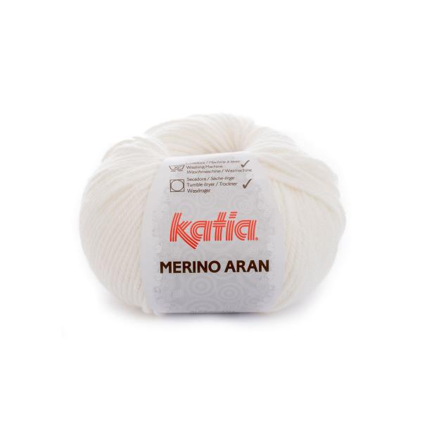 Merino Aran von Katia Farbe 03: Wollweiß