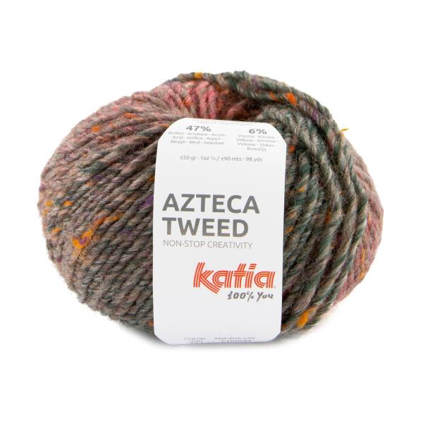Azteca Tweed Fb. 300 - Koralle-Blassgrün-Braun Katia Wolle