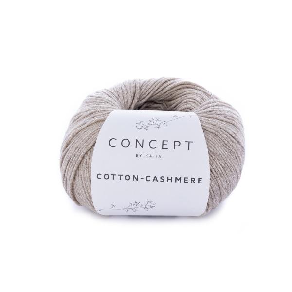 Baumwollgarn Cotton-Cashmere Fb. 55 Mittelbeige melange von Katia