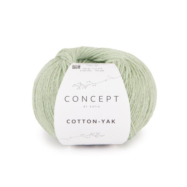 Baumwollgarn Cotton-Yak Fb. 130 Weiß-grün von Katia