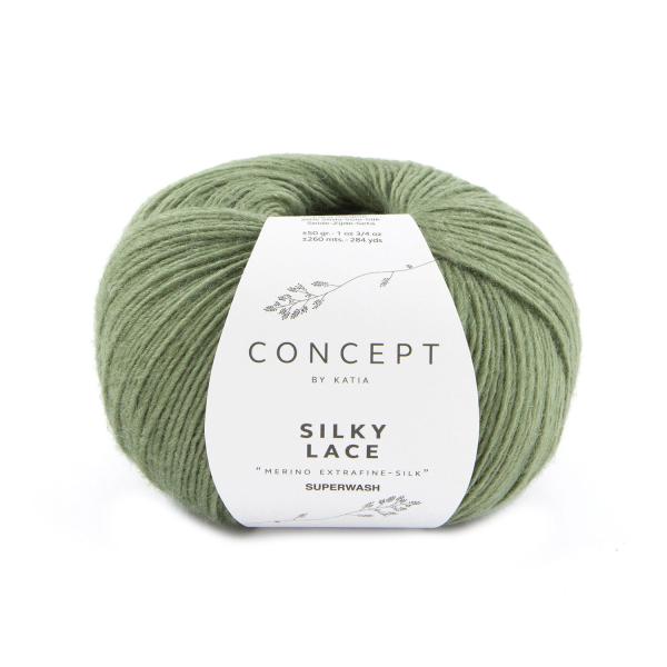 Silky Lace 80% Merino Extrafine Superwash - 20% Seide Fb. 186 Blassgrün