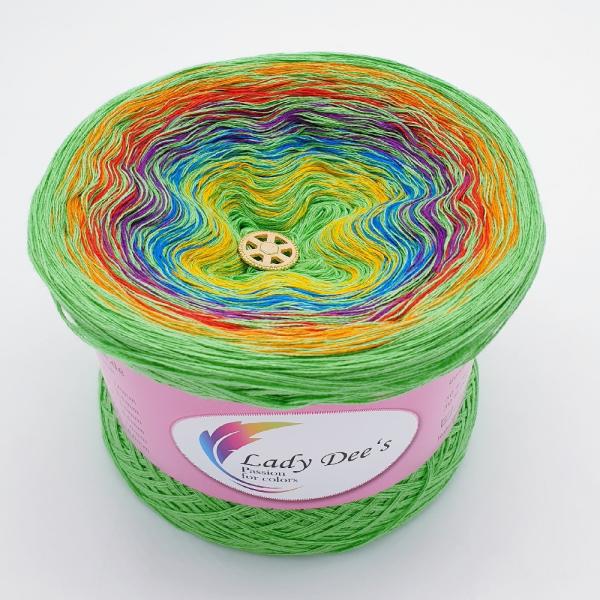 Verlaufsgarn Lady Dee ́s Traumgarne Bobbel Crazy Oase 1 4fädig 250 g 1000 m Fb. Crazy Oase 1