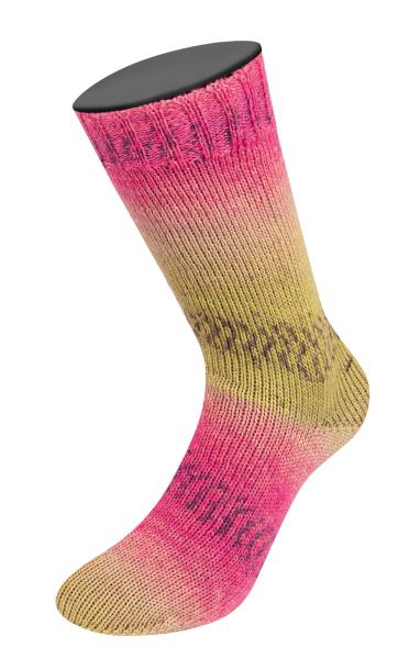 Meilenweit Alpaca Print Fb. 2201 rosa-limette Sockengarn