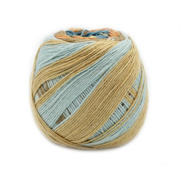 Summer Sock Perfect Cycle Fb. 103 Hellblau-Sand-Apricot von Laines du Nord