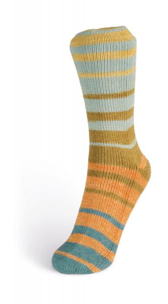 Summer Sock Perfect Cycle Fb. 103 Hellblau-Sand-Apricot von Laines du Nord
