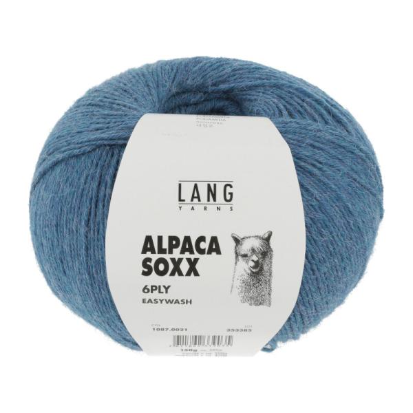 ALPACA SOXX 6-FACH/6-PLY Fb.21 azurblau melange von Langyarns