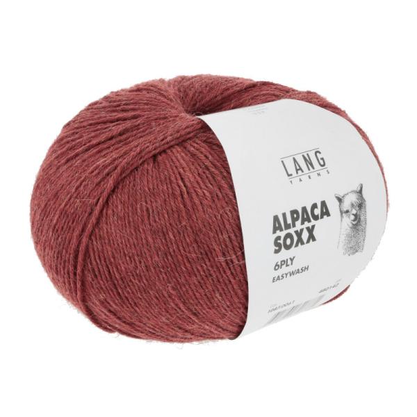 ALPACA SOXX 6-FACH/6-PLY Fb.61 rot melange von Langyarns