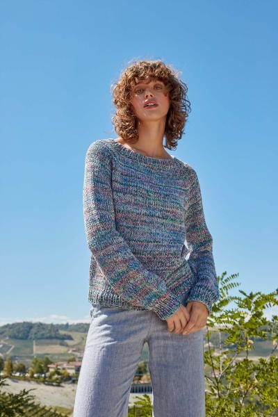 Tropical Baumwoll-Garn Fb. 7 Blau-Bunt von Langyarns