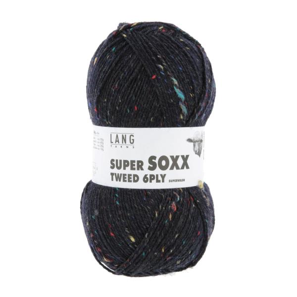 Langyarns SuperSoxx 6-fach Tweed Fb. 25 Nachtblau Multi