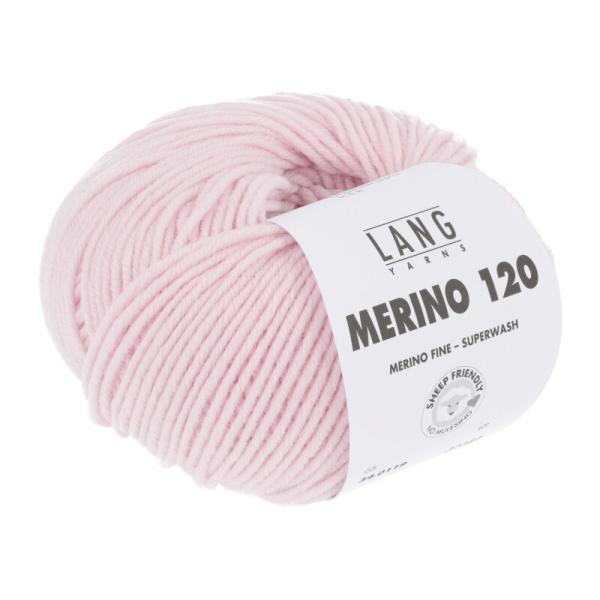 100% Merinowolle Merino 120 Fb. 119 Hellrosa von Langyarns