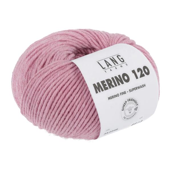 Lang 100 % Merino 120 Fb 0348 dunkelrosa melange