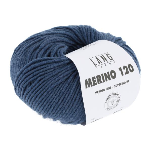 100% Merinowolle Merino 120 Fb. 34 mittelblau von Langyarns