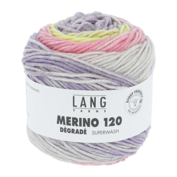Merino 120 degrade FB. Flieder-rosa-gelb von Langyarns