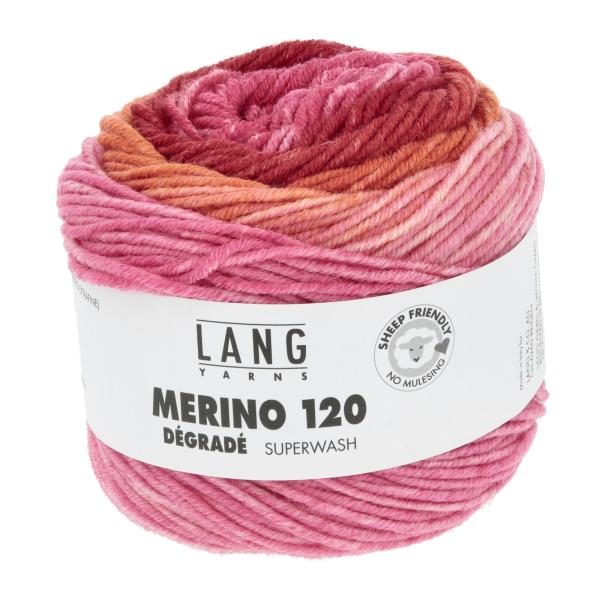 Merino 120 degrade FB. 16 Rot-pink-orange