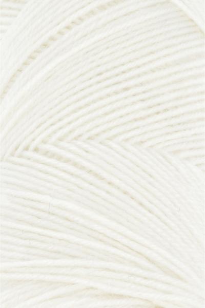 Lang Jawoll Sockengarn Superwash mit 5 g Beilaufgarn Fb. 94 wollweiß