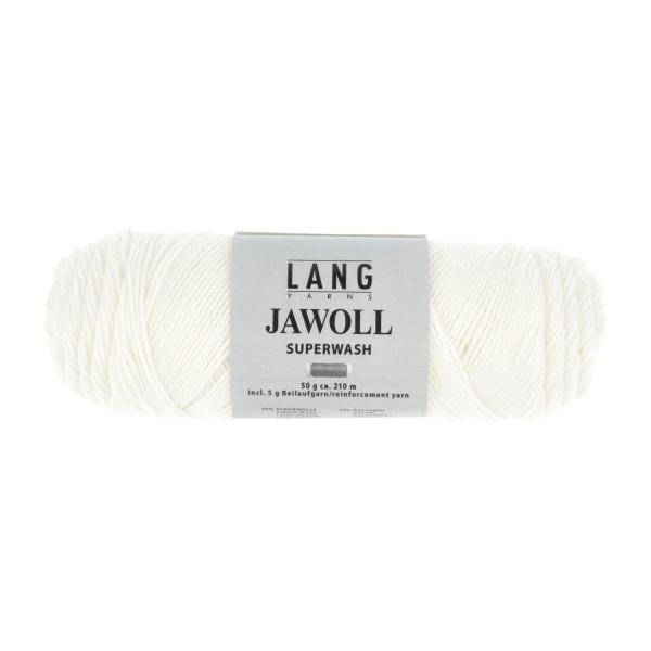 Lang Jawoll Sockengarn Superwash mit 5 g Beilaufgarn Fb. 94 wollweiß