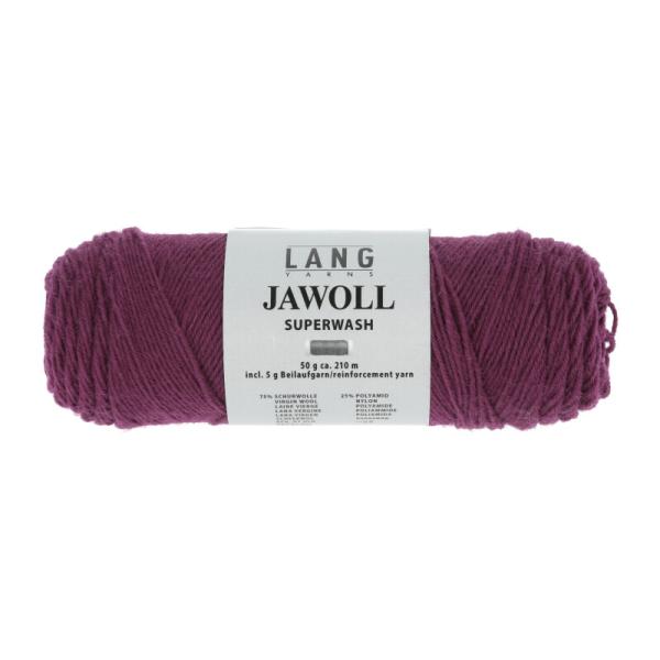 Langyarns Jawoll Sockenwolle mit Beilaufgarn superwash Fb. 366 Kirschrot/Fuchsia