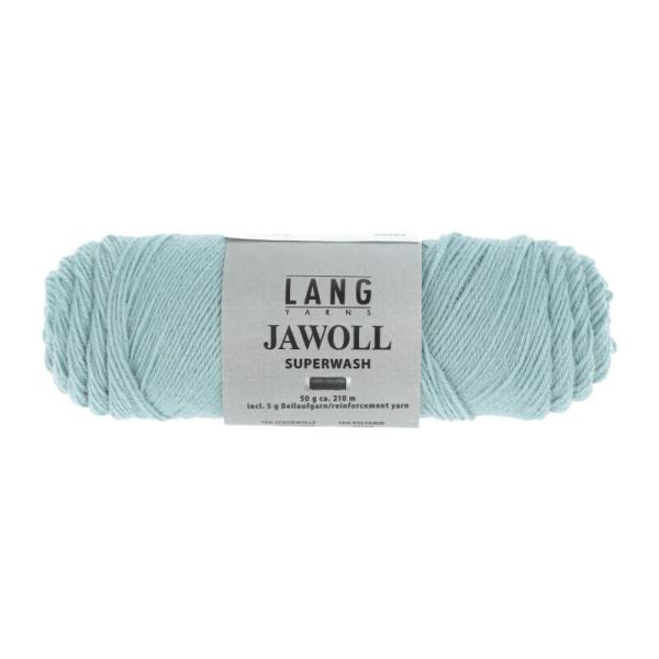 Langyarns Jawoll Sockenwolle 4-fach mit Beilaufgarn superwash Fb. 372 Aqua graublau