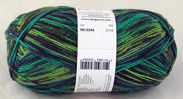 Lang Super Soxx Color Sockenwolle 4-Fach superwash Fb.346Fluorine