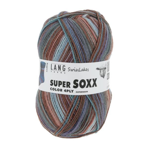 Lang Super Soxx 4ply Farbe Maggiore türkis braun lila superwash