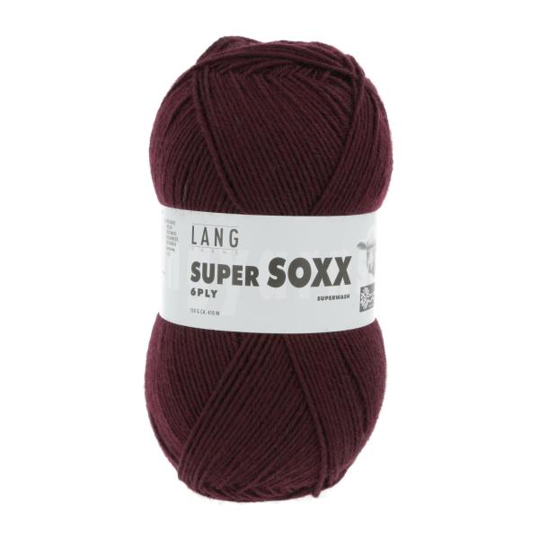 Lang Super Soxx 6-Fach superwash Fb. 0064 Uni Bordeaux