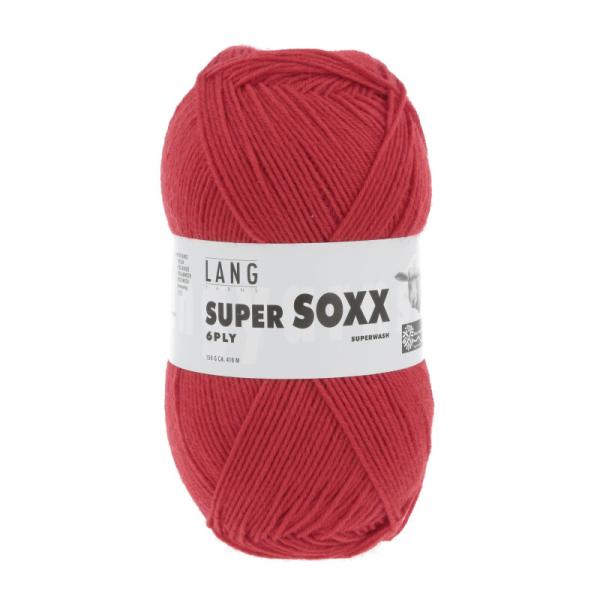 Lang Super Soxx 6-Fach superwash Fb. 60 Uni Rot