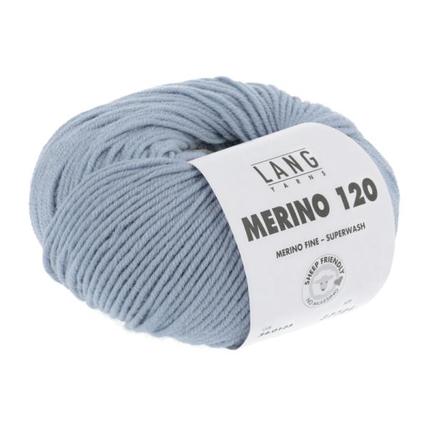Merinowolle Merino 120 Fb. 123 Taubenblau von Langyarns