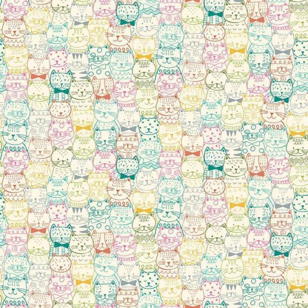 Patchworkbaumwolle Whiskars Portrait Cats von Makower