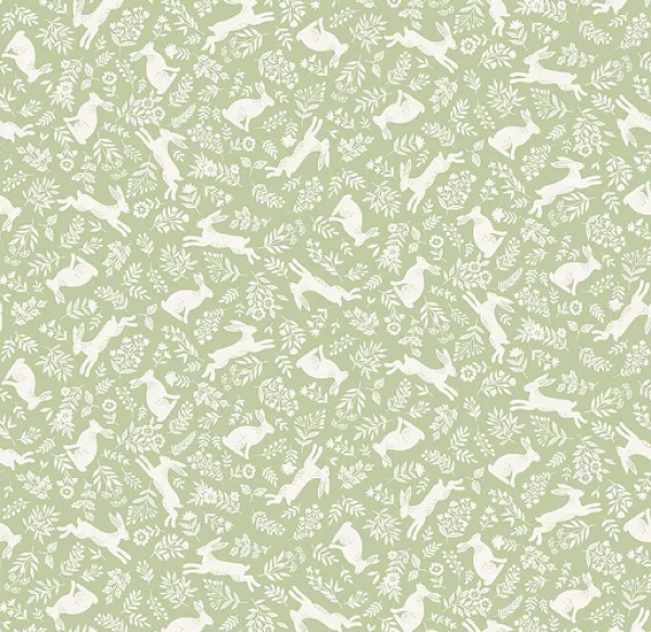 Patchworkbaumwolle Foxwood bunnies green by makower