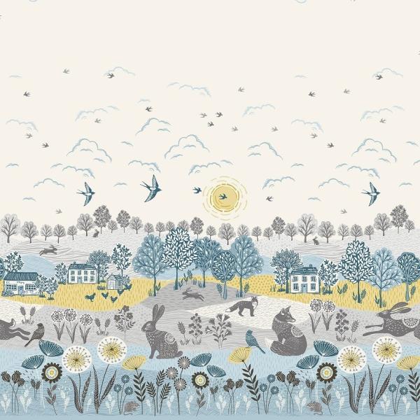 Makower Grove Double-Border Panel Hase