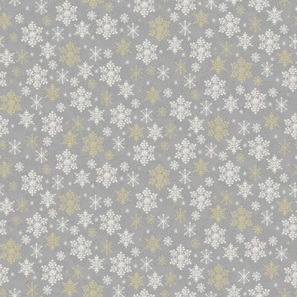 Makower 2358 Scandi Snowflakes grau-weiß-gold