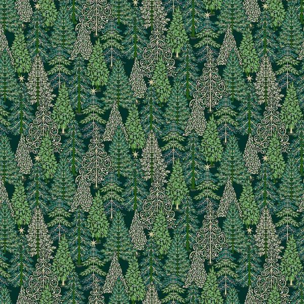 Patchworkbaumwolle Enchanted Christmas Forest Green 29-G by Makower