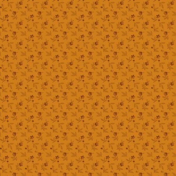 Patchworkbaumwolle Cheddar & Coal Spent Blooms Farbe Braun-Orange by Pam Buda for Marcus Fabrics