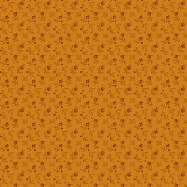 Patchworkbaumwolle Cheddar & Coal Spent Blooms Farbe Braun-Orange by Pam Buda for Marcus Fabrics