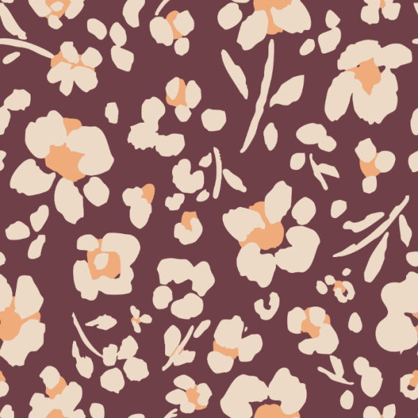 Jersey Baumwolle Punto Dalia Bordeauxrot mit Blümchen