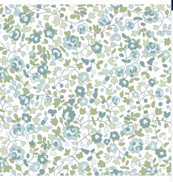 Baumwolle Popeline Druck Fleur blau