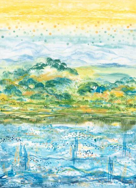 Patchworkbaumwolle Sunshine & Blue Skies Fb. Multi Hop Skip & Jump by CJP