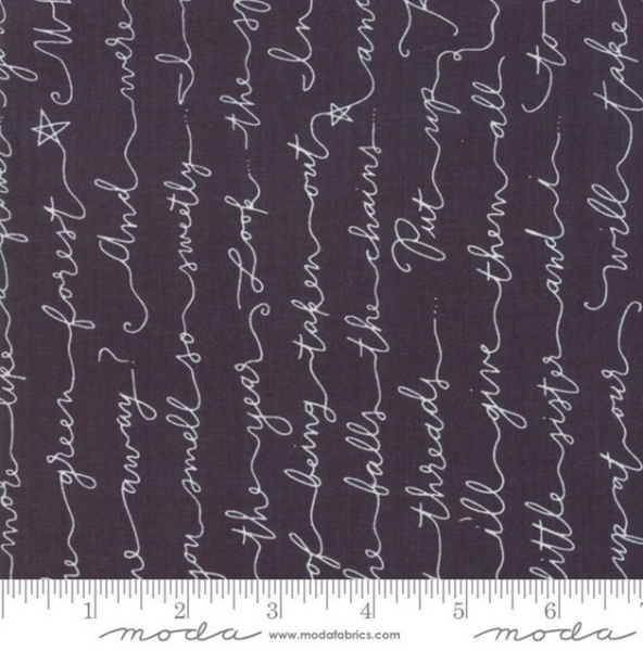 Patchworkbaumwolle Little Tree weihnachten Anthrazit mit weißer Schrift von Moda