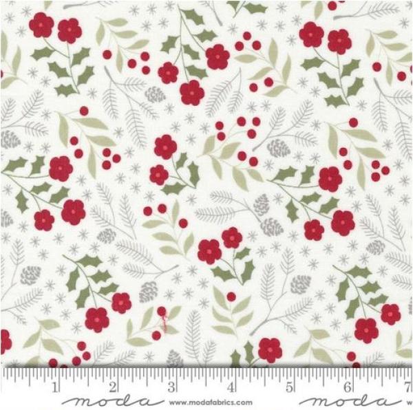 Christmas Eve Floral by Lella Boutique (Snow) 5181-11 Moda