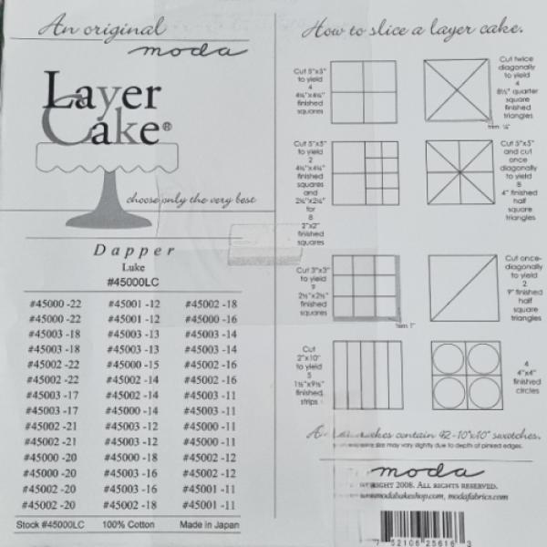 Layer Cake 10 Inch Dapper Like Walk a Mile in Tour Own Shoes for Moda