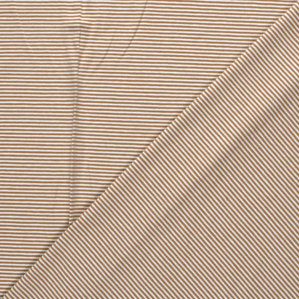 Baumwolle Jersey Yarn Dyed Stoff Streifen Kamel