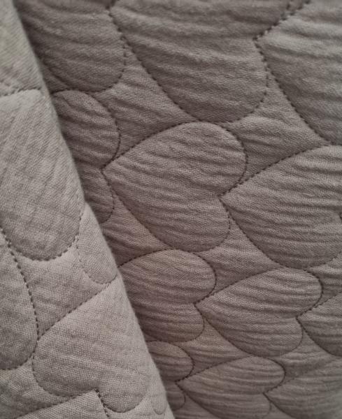 Steppstoff Musselin Stickerei Herzen Fb. Beige