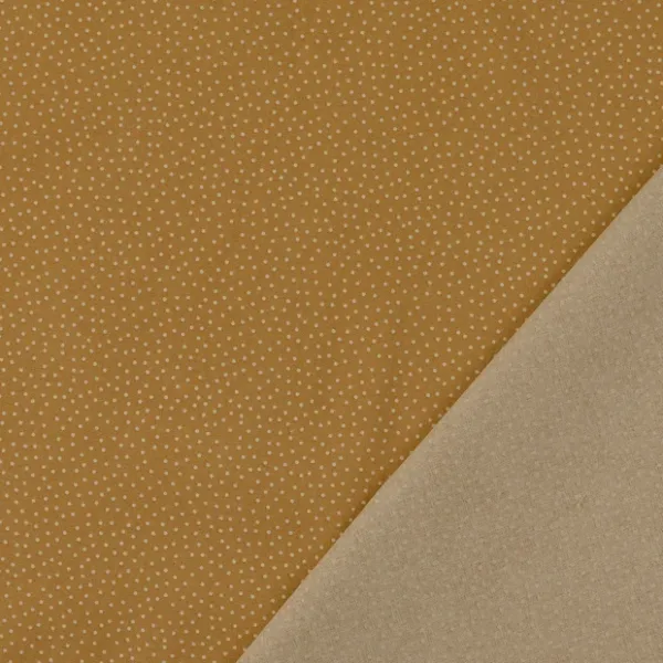Baumwolle Popeline Beige mit feinen unregelmäßigen Punkten